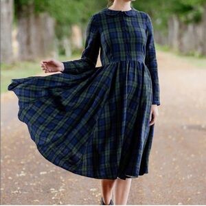 Son de Flor Blue Tartan Classic Dress